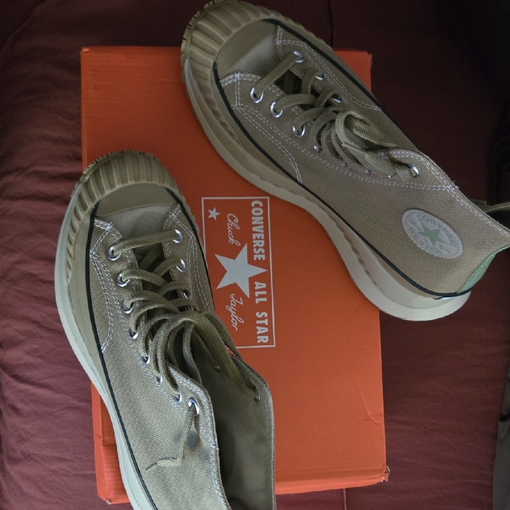 Unisex Converse All Star At-Cx High-Top Platform Sneakers in Khaki and Blue